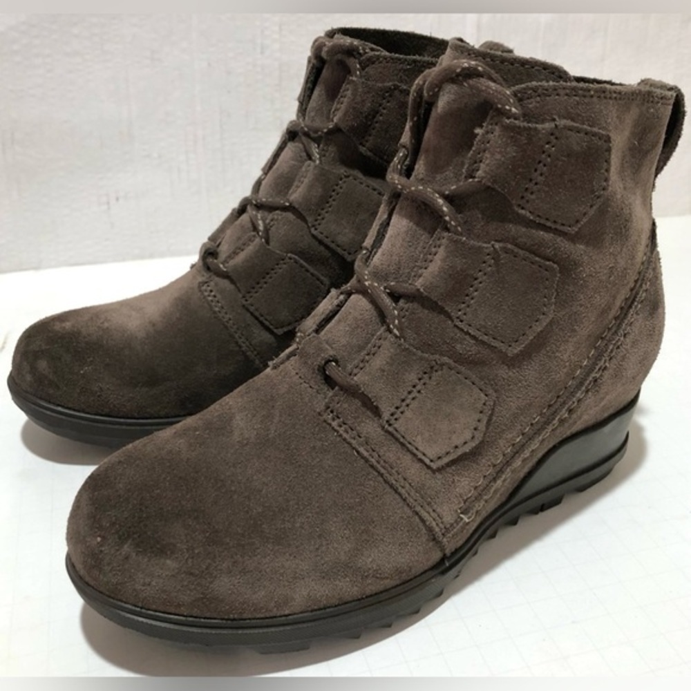 Sorel Leather Wedge Ankle Booties